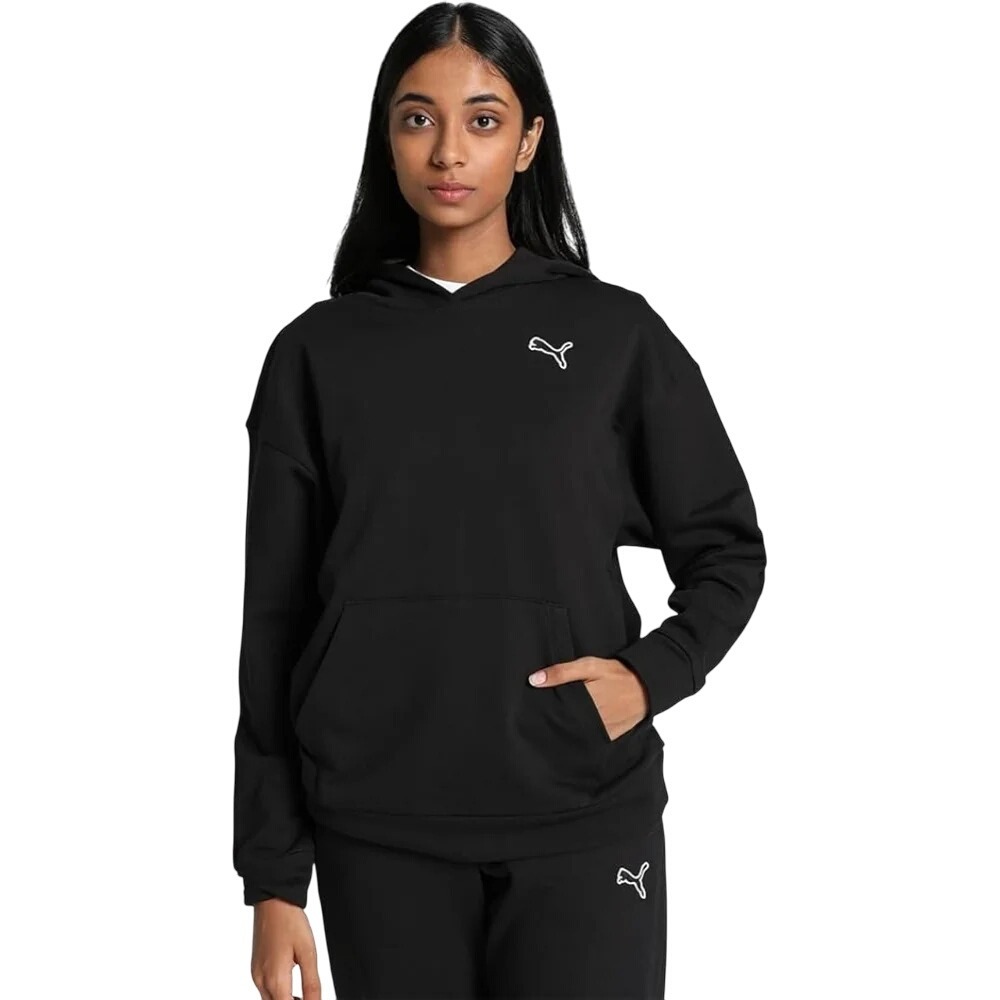 Puma Black Pullover Hoodie with White Logo